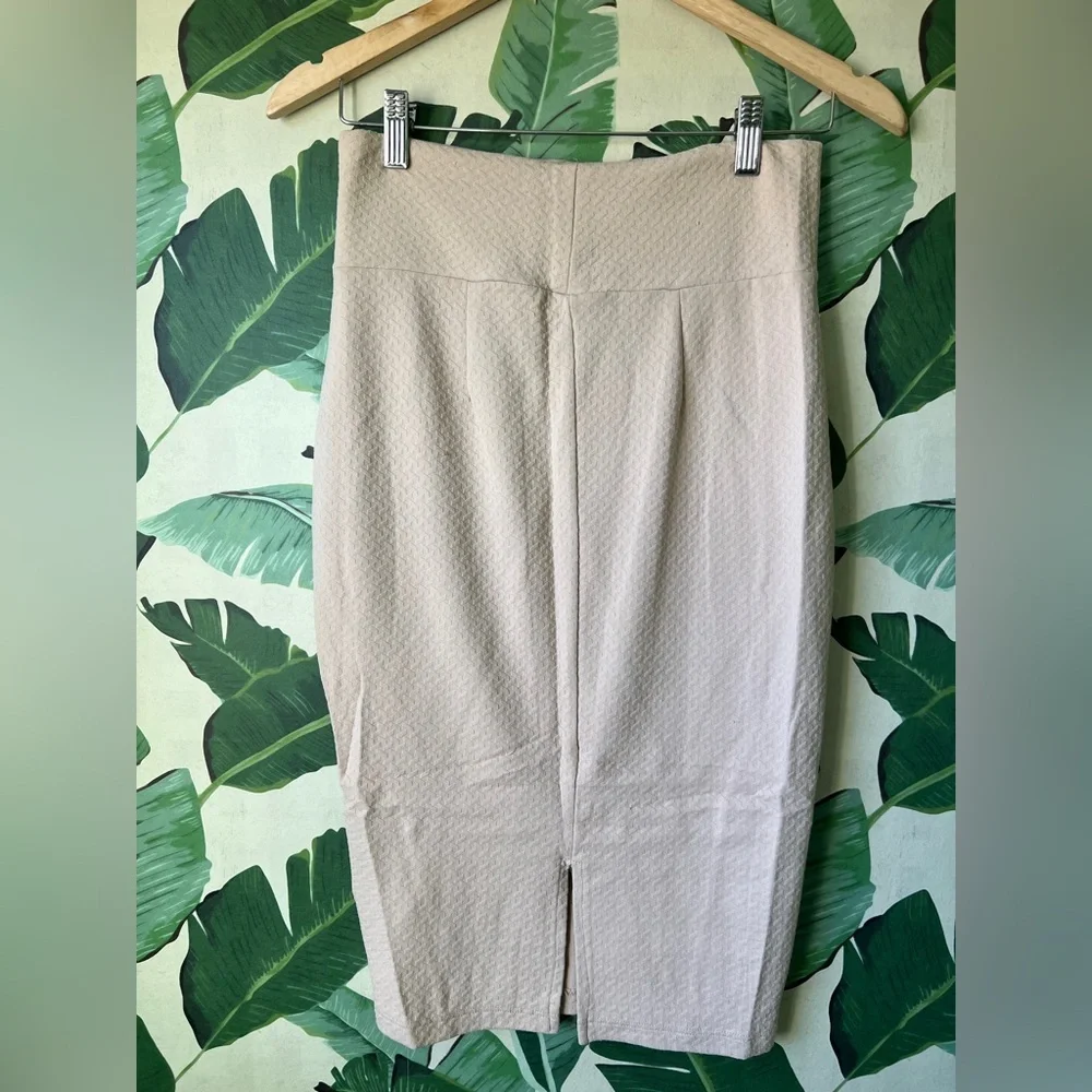 Bebe Cream Textured‎ Bodycon Pencil Skirt Y2K Womens S
